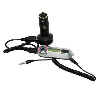 Wireless FM Transmitter with 200 frequency with LCD(Silver)