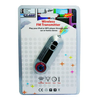 Wireless FM Transmitter with 200 frequency with LCD(Silver)