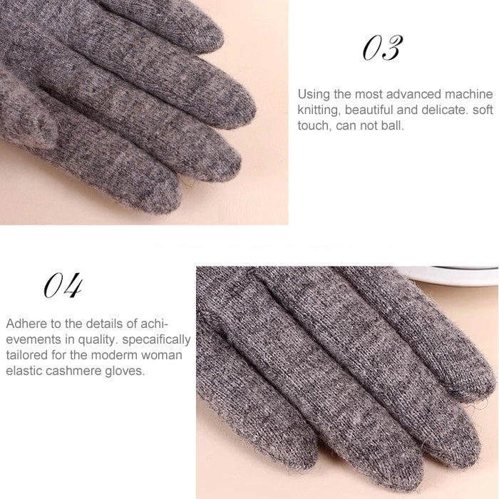 Fashionable Rabbit Fur Cashmere Gloves for Women(Orange)