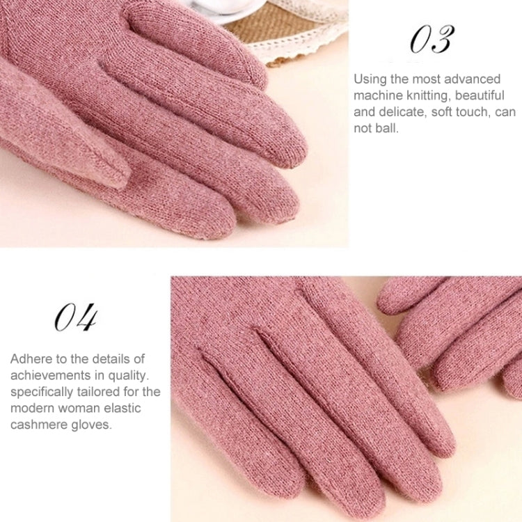 Fashionable Mink Fur Ball and Lace Design Cashmere Gloves for Women(Black)