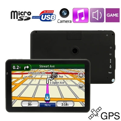 7.0 inch Touch Screen Vehicle DVR Digital Video Recorder GPS Navigation with Dual TF Card Slot, AV In Function, Built in 4GB Memory,  with Map(Black)