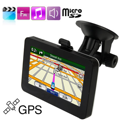 4.3 inch TFT Touch Screen Car GPS Navigator with 4GB Memory and Map, Support Micro SD (TF) Card, Support Voice Broadcast, FM Transmitter Function