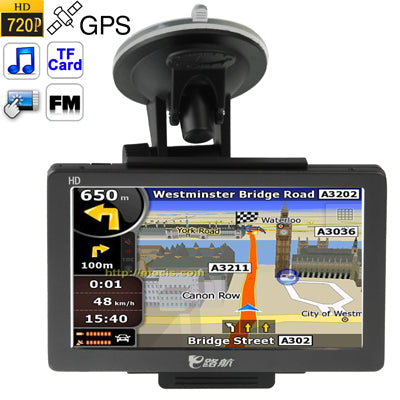 E500+ Black, 5.0 inch  TFT Touch Screen Car GPS Navigator, Support in TF Card Slots, FM Transmitter with 8GB Memory and Map