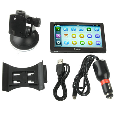 E500+ Black, 5.0 inch  TFT Touch Screen Car GPS Navigator, Support in TF Card Slots, FM Transmitter with 8GB Memory and Map