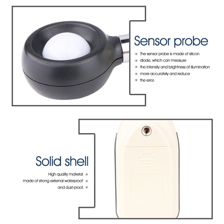 BENETECH Digital Light Lux Meter for Factory / School / House Various Occasion, Range: 0-200,000 Lux (GM1010)(White)
