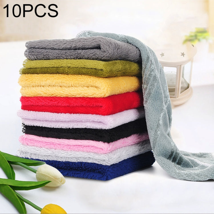 10 PCS Soft Microfiber Dishcloth, Size: 25cm x 25cm (Random Color Delivery)
