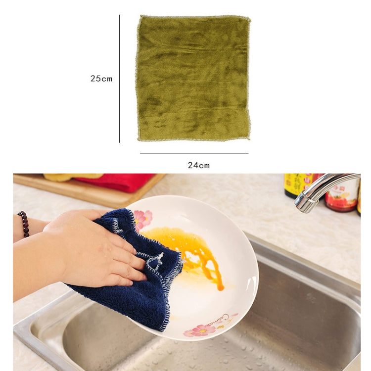 10 PCS Soft Microfiber Dishcloth, Size: 25cm x 25cm (Random Color Delivery)