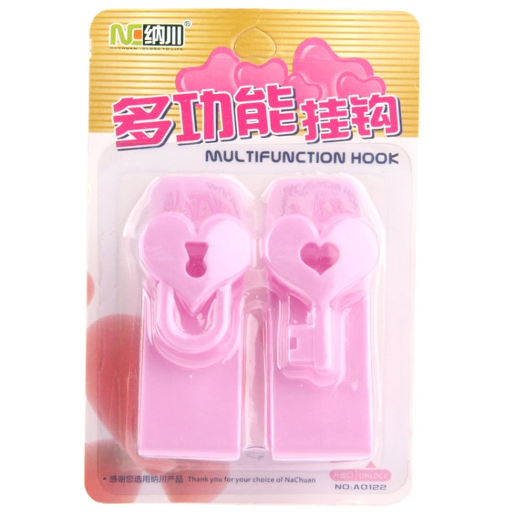 2 PCS High Quality Multifunction Couples Door Hook Hanger(Pink)