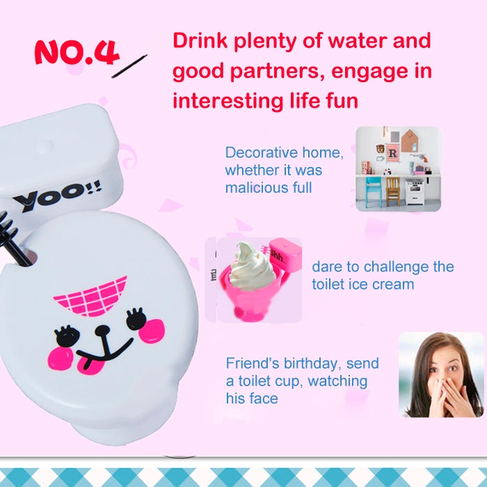 Best Gifts 300ML Funny Cute Toilet Cup with Spoon Novelty Plastic Mug