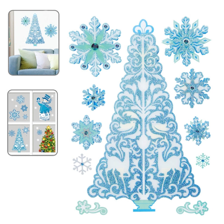 Christmas Series Snow and Christmas Tree Pattern Glitter Wall Stickers for Home Decoration, Size: 41cm x 29cm