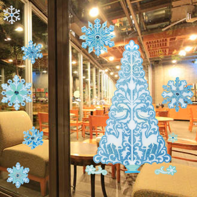 Christmas Series Snow and Christmas Tree Pattern Glitter Wall Stickers for Home Decoration, Size: 41cm x 29cm