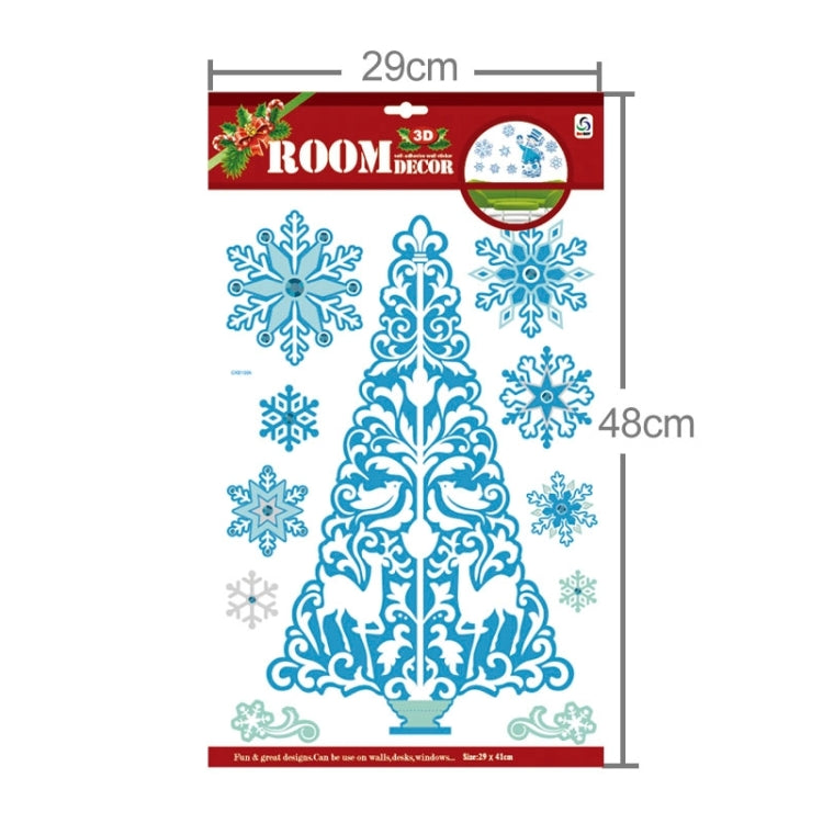 Christmas Series Snow and Christmas Tree Pattern Glitter Wall Stickers for Home Decoration, Size: 41cm x 29cm