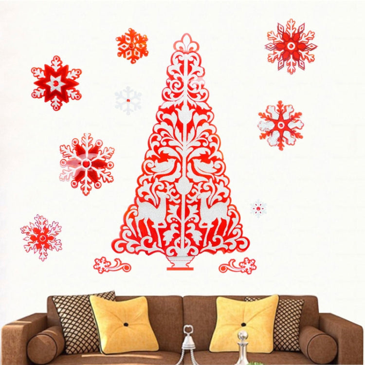 Christmas Series Snow and Christmas Tree Pattern Glitter Wall Stickers for Home Decoration, Size: 41cm x 29cm