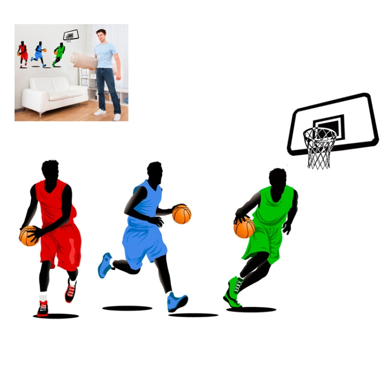 3D Playing Basketball Pattern Removable Wall Stickers for Home Decoration, Size: 90cm x 60cm