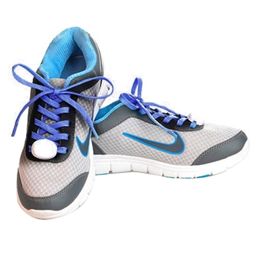 1 Pair LED Fluorescent Flat Shoelaces with Button, Length: about 113cm