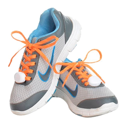 1 Pair LED Fluorescent Flat Shoelaces with Button, Length: about 113cm