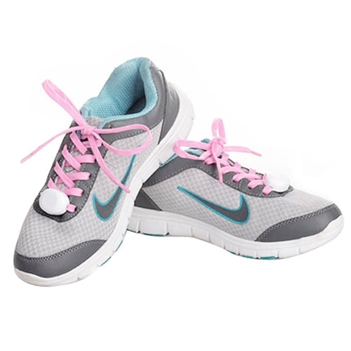 1 Pair LED Fluorescent Flat Shoelaces with Button, Length: about 113cm