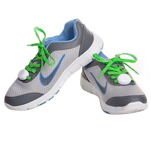 1 Pair LED Fluorescent Flat Shoelaces with Button, Length: about 113cm