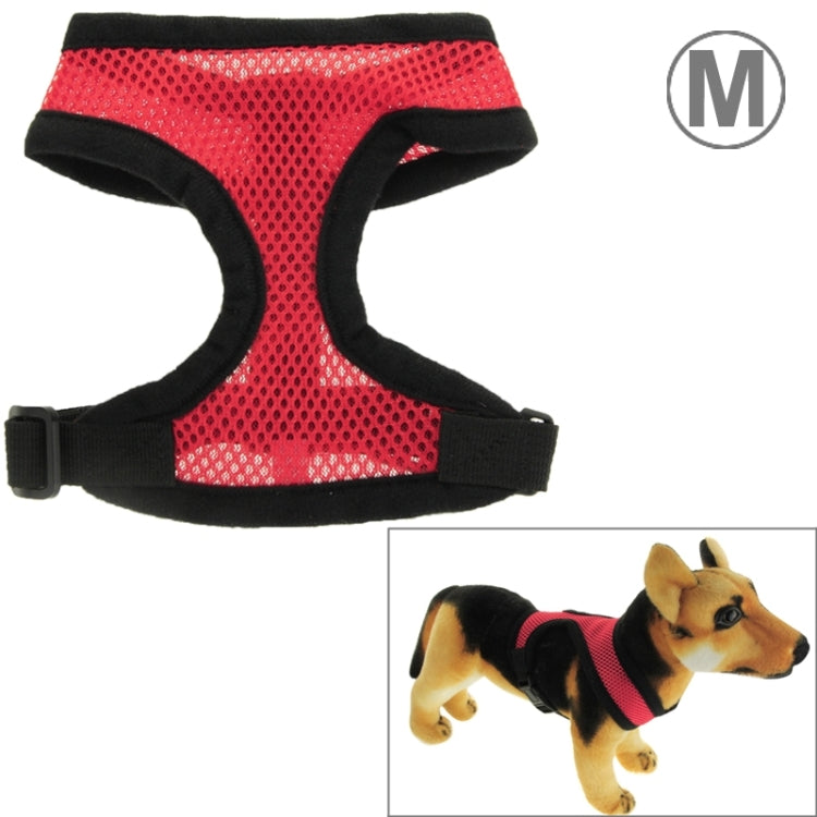 Soft Adjustable Pet Dog Mesh Vest Harness, M(Red)