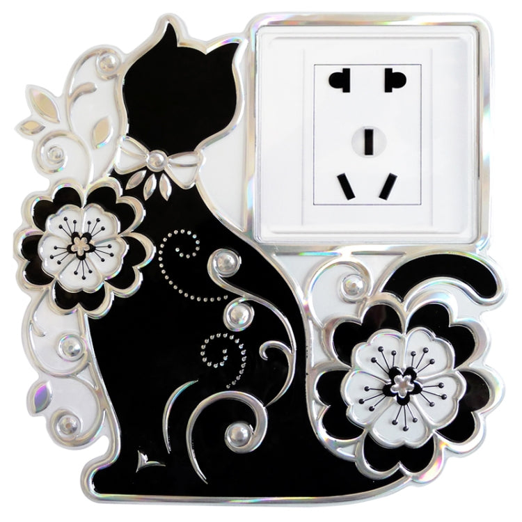 Waterproof Lovely Cat Pattern Switch Socket Wall Stickers, Size: 22.5cm x 22.5cm