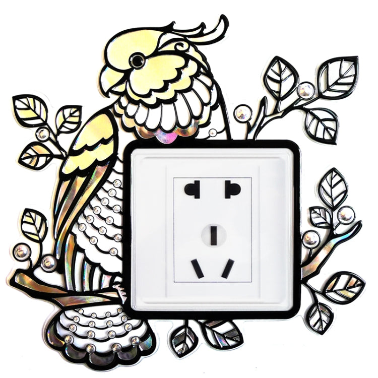 Waterproof Lovely Parrot Pattern Cartoon Switch Socket Wall Stickers, Size: 22.5cm x 22.5cm