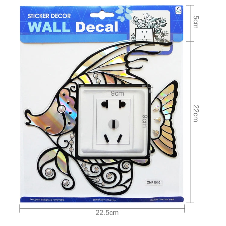 Waterproof Angelfish Pattern Switch Socket Wall Stickers, Size: 22.5cm x 22.5cm
