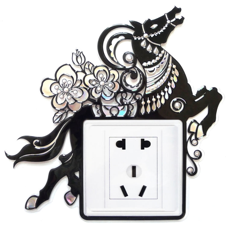 Waterproof Horse Pattern Switch Socket Wall Stickers, Size: 22.5cm x 22.5cm