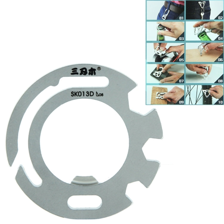 Multifunctional Round Shape Stainless Steel Key Chain with Bottle Opener