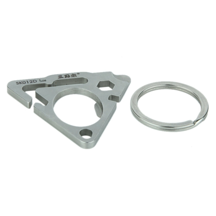 Multifunctional Triangle Shape Stainless Steel Key Chain with Bottle Opener