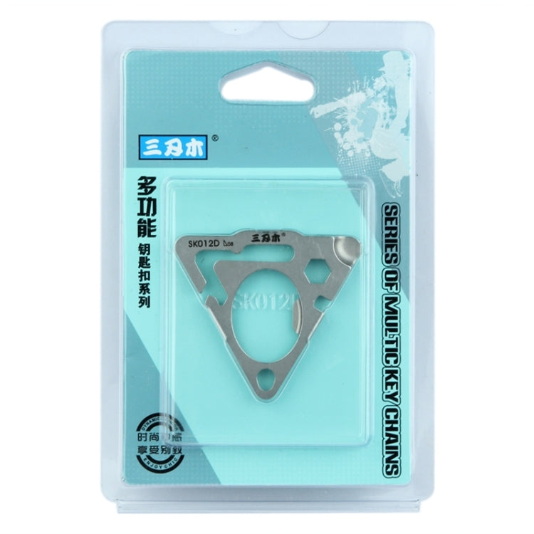 Multifunctional Triangle Shape Stainless Steel Key Chain with Bottle Opener