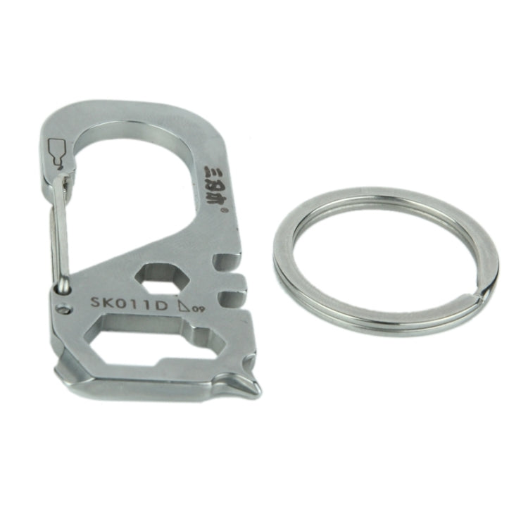 Multifunctional Rectangle Shape Stainless Steel Key Chain with Bottle Opener