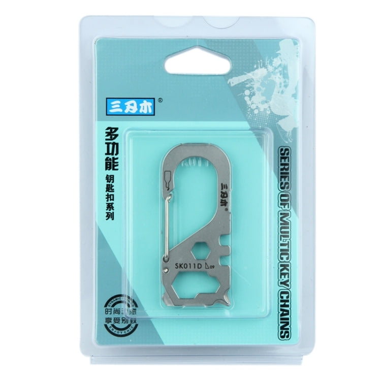 Multifunctional Rectangle Shape Stainless Steel Key Chain with Bottle Opener