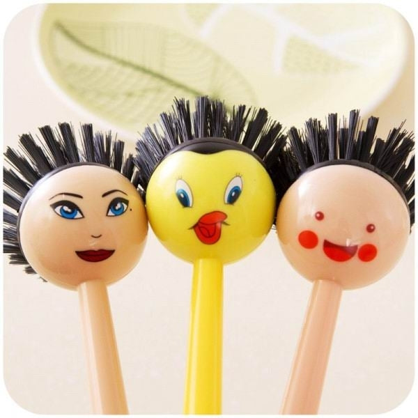 Cartoon Cleaning Brush Kitchen Cleaner with Strong Decontamination (Random Color Delivery)