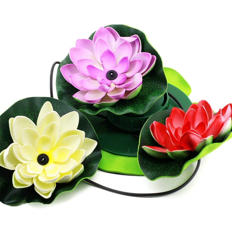Solar Power Floating Waterproof Lotus Flower Lamp Light with Solar Panel, 1 Solar Panel with 3 Lotus Flower Lamps