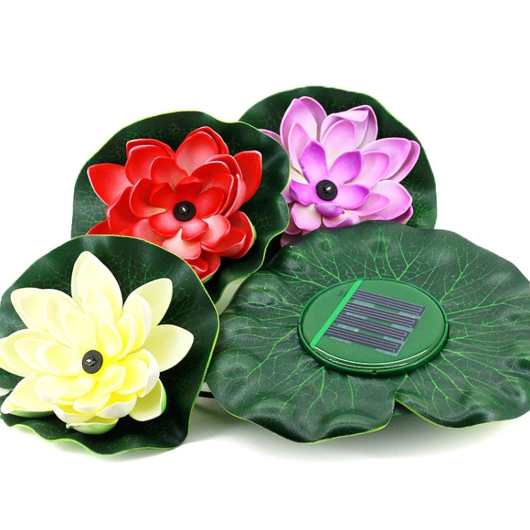 Solar Power Floating Waterproof Lotus Flower Lamp Light with Solar Panel, 1 Solar Panel with 3 Lotus Flower Lamps