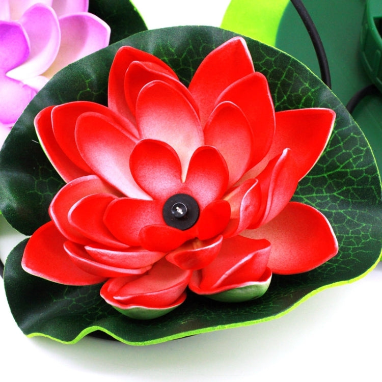Solar Power Floating Waterproof Lotus Flower Lamp Light with Solar Panel, 1 Solar Panel with 3 Lotus Flower Lamps