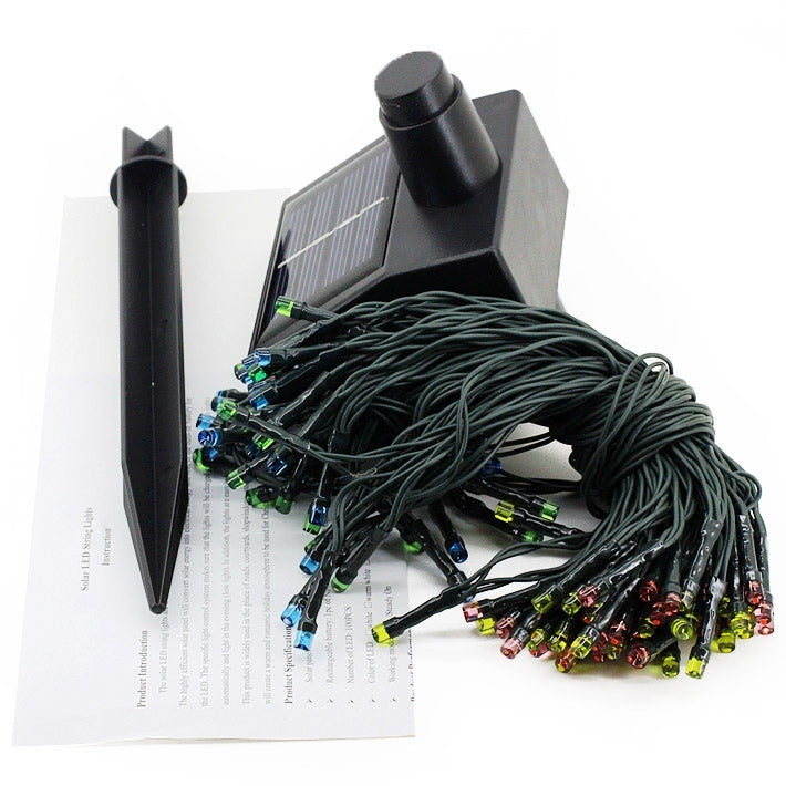 Solar Powered String  Light, For  Party / Outdoor / Garden, 100 LED Fairy Light, Xmas Changeable Colors