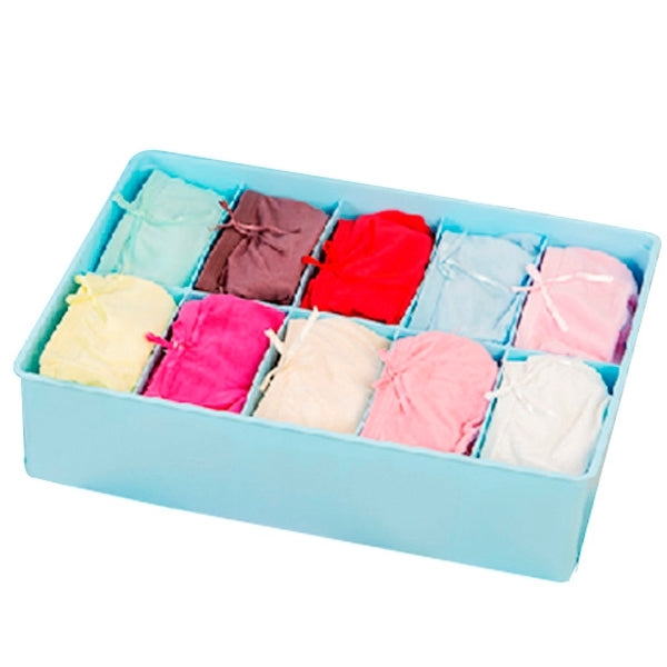 10 Grids Uncovered Underwear Socks Tie Organizer Storage Box (Random Color Delivery)