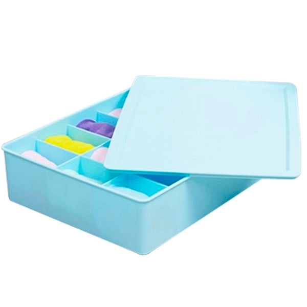 15 Grids Underwear Socks Tie Organizer Storage Box with Lid (Random Color Delivery)