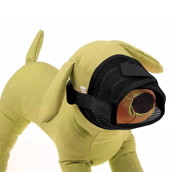 Dog Muzzle Breathable Nylon Comfortable Soft Mesh Adjustable Pet Mouth Mask Prevent Bite, Size L: 18-24cm