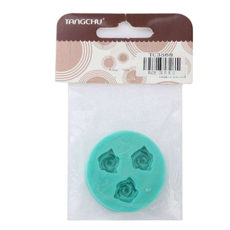 High Quality 3pcs Rose Silicone Material Cake Mold(Green)