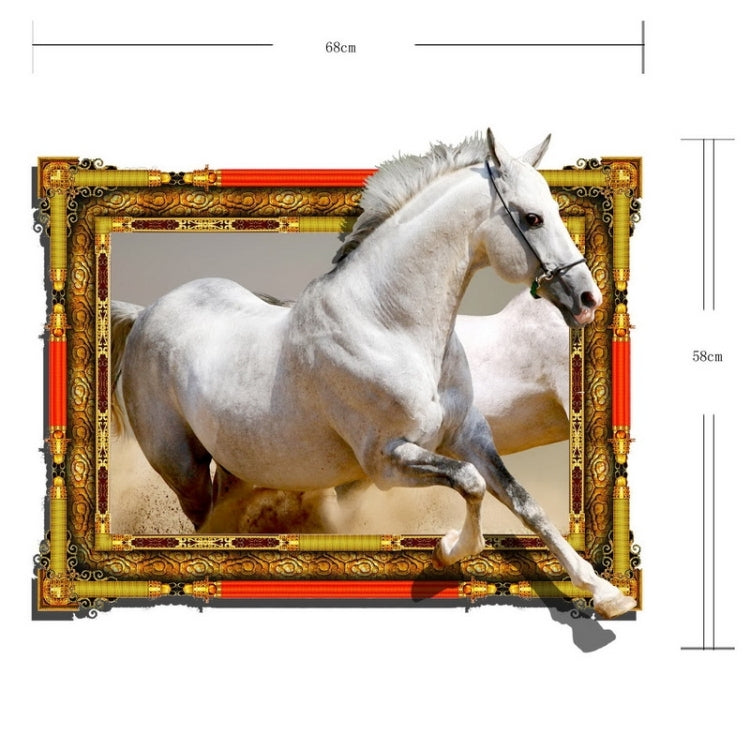 Wall Decor 3D Animal Removable Wall Stickers, Size: 68cm x 58cm