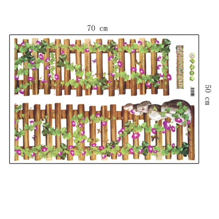 Home Decor Pastoral Style Fence Removable Wall Stickers, DIY Free Combination, Size: 50cm x 70cm