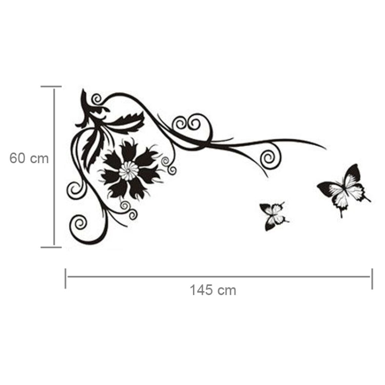 Wall Decor Beautiful Flowers Removable Stickers, DIY Free Combination, M Size: 145cm x 60cm