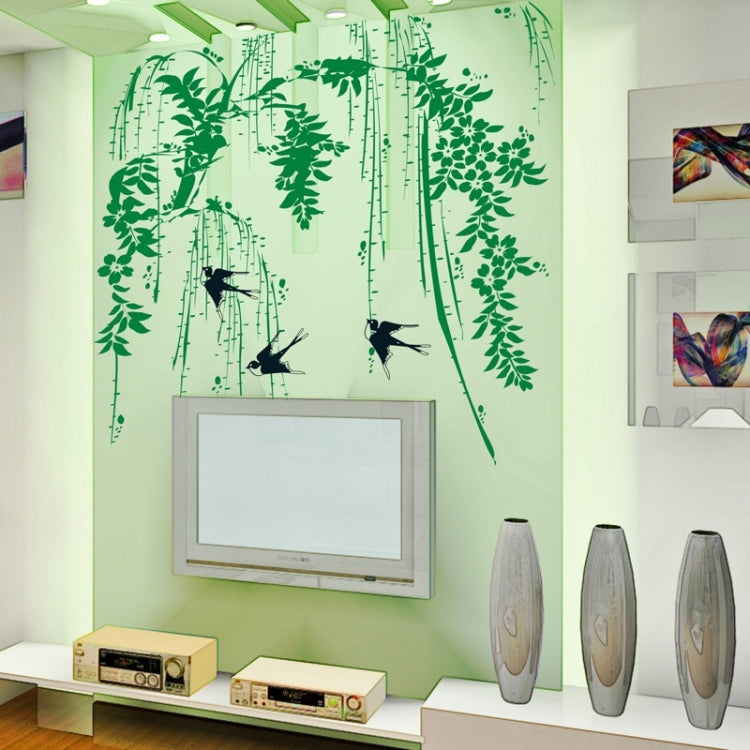 Home Decor Willow Leaf and Swallow Removable Wall Stickers, DIY Free Combination, Size: 60cm x 90cm