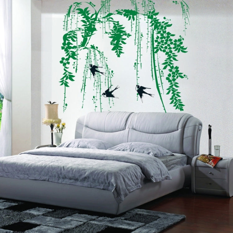 Home Decor Willow Leaf and Swallow Removable Wall Stickers, DIY Free Combination, Size: 60cm x 90cm