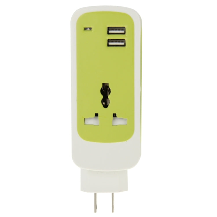 US Plug Colorful 3 in 1 Dual USB Universal Power Socket, 2.1A Output, Cable Length: 1.5M