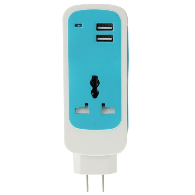 US Plug Colorful 3 in 1 Dual USB Universal Power Socket, 2.1A Output, Cable Length: 1.5M