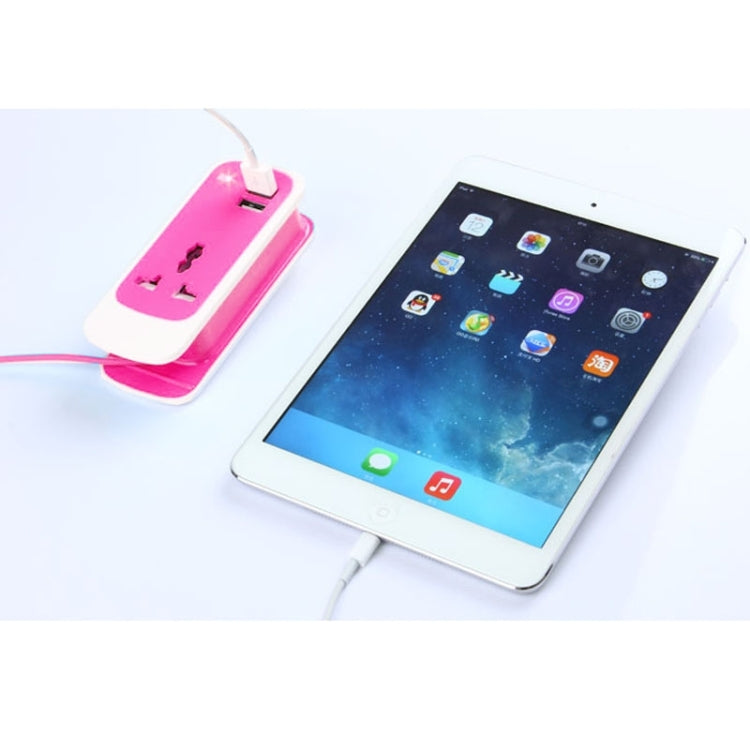 US Plug Colorful 3 in 1 Dual USB Universal Power Socket, 2.1A Output, Cable Length: 1.5M