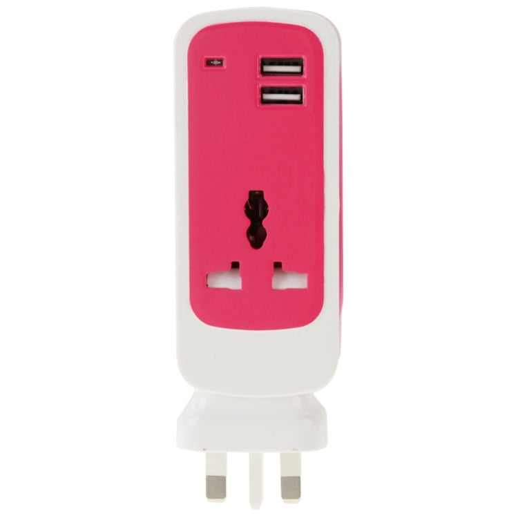 UK Plug Colorful 3 in 1 Dual USB Universal Power Socket, 2.1A Output, Cable Length: 1.5M